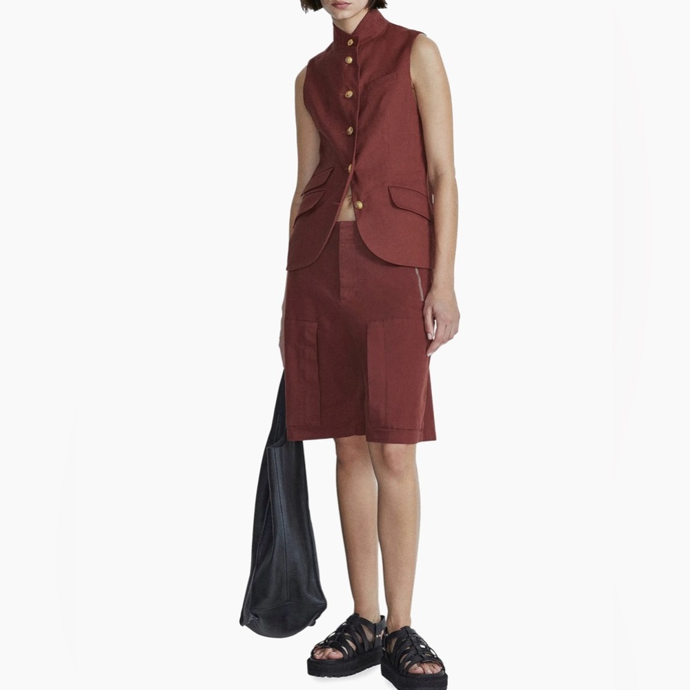 Rag & Bone Women's Slade Linen-Blend Vest Size 4 - Picture 14 of 14